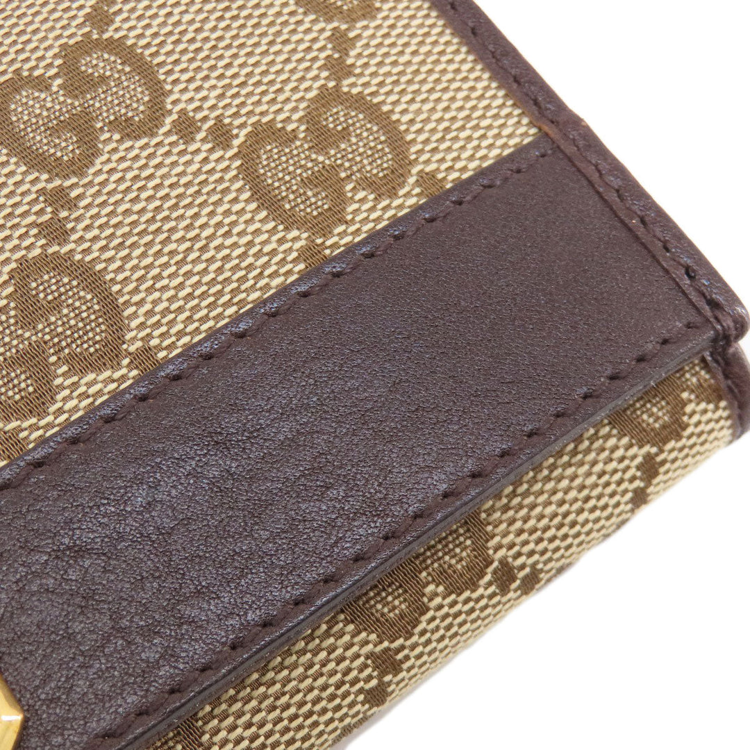 GUCCI Card Case 245762 Canvas, Leather Brown GG Women(Unisex) Used Authentic