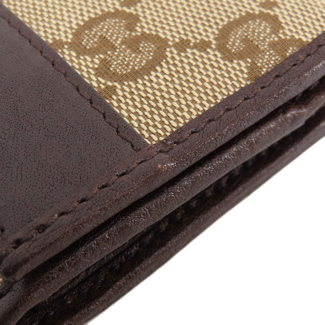GUCCI Card Case 245762 Canvas, Leather Brown GG Women(Unisex) Used Authentic