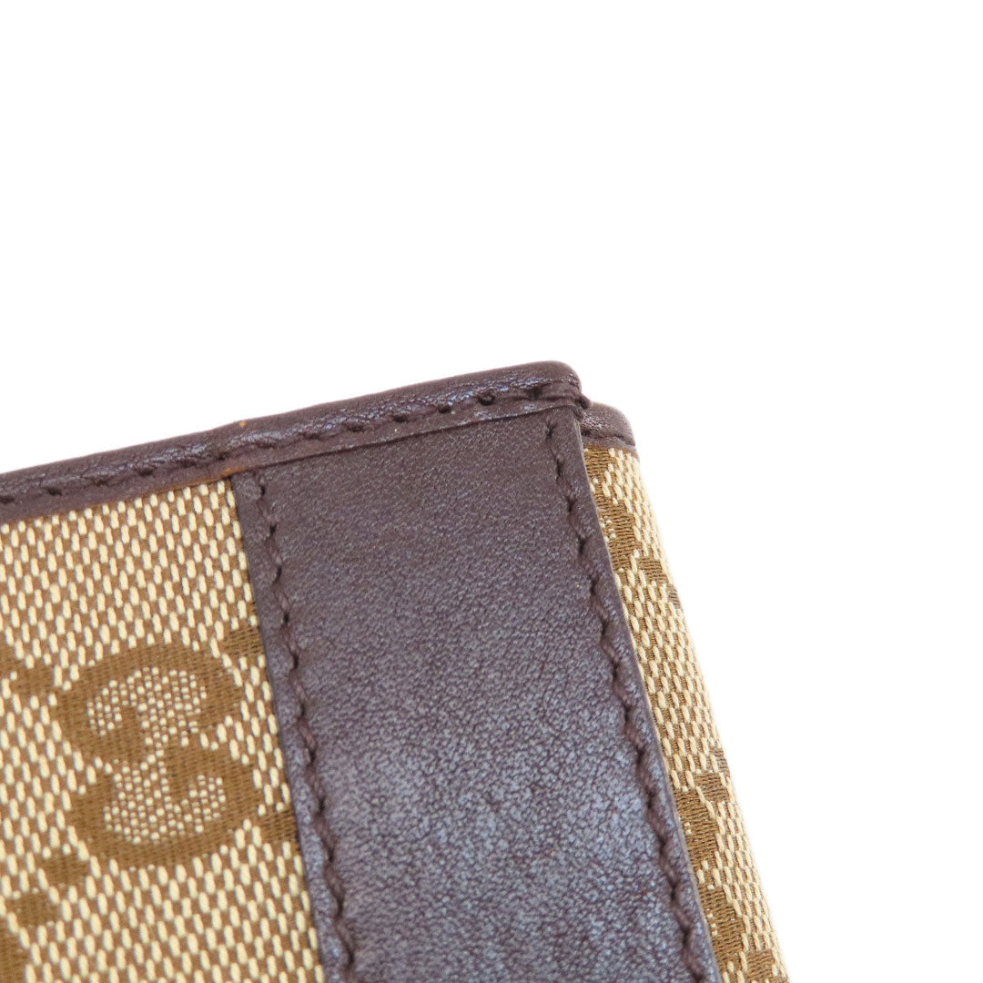 GUCCI Card Case 245762 Canvas, Leather Brown GG Women(Unisex) Used Authentic