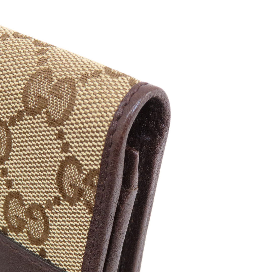 GUCCI Card Case 245762 Canvas, Leather Brown GG Women(Unisex) Used Authentic
