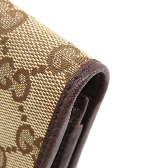GUCCI Card Case 245762 Canvas, Leather Brown GG Women(Unisex) Used Authentic