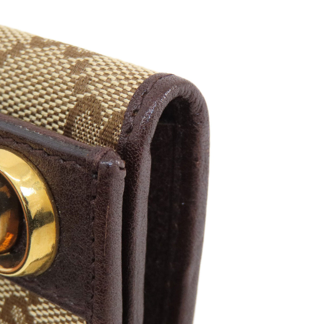 GUCCI Card Case 245762 Canvas, Leather Brown GG Women(Unisex) Used Authentic