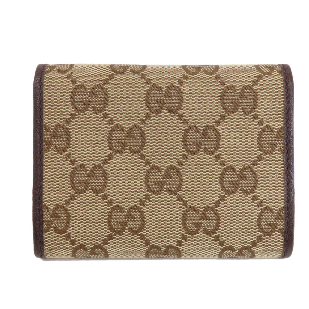 GUCCI Card Case 245762 Canvas, Leather Brown GG Women(Unisex) Used Authentic