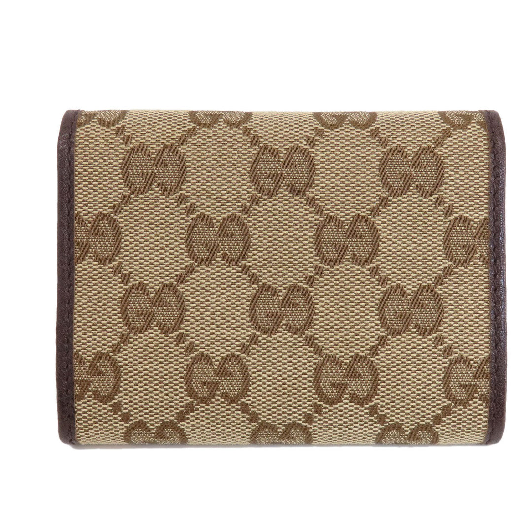 GUCCI Card Case 245762 Canvas, Leather Brown GG Women(Unisex) Used Authentic