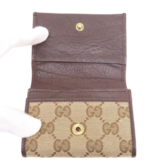 GUCCI Card Case 245762 Canvas, Leather Brown GG Women(Unisex) Used Authentic