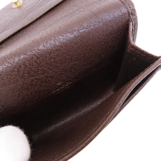 GUCCI Card Case 245762 Canvas, Leather Brown GG Women(Unisex) Used Authentic