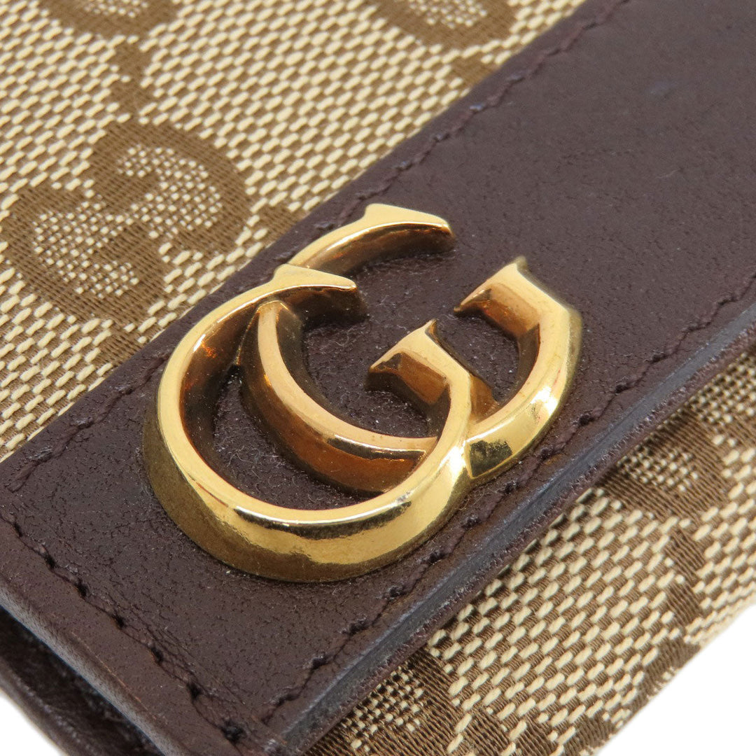 GUCCI Card Case 245762 Canvas, Leather Brown GG Women(Unisex) Used Authentic
