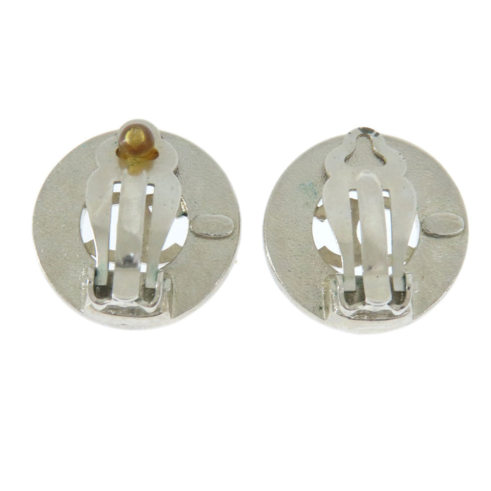 CHANEL Earring metallic Silver COCO Mark Women Used Authentic