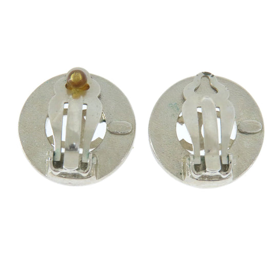 CHANEL Earring metallic Silver COCO Mark Women Used Authentic