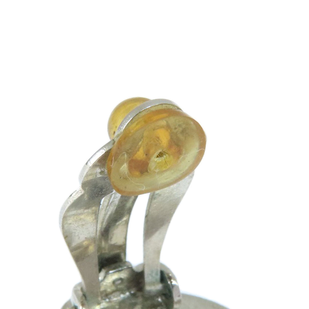CHANEL Earring metallic Silver COCO Mark Women Used Authentic