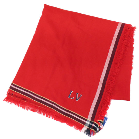 LOUIS VUITTON Stall MP1703 Wool, Silk Red logo Women Used Authentic