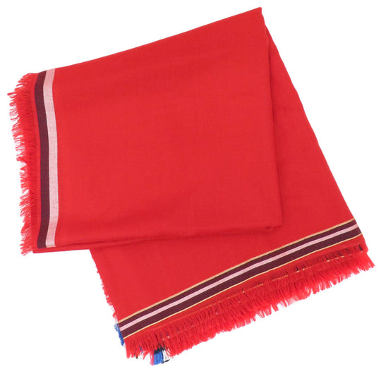 LOUIS VUITTON Stall MP1703 Wool, Silk Red logo Women Used Authentic
