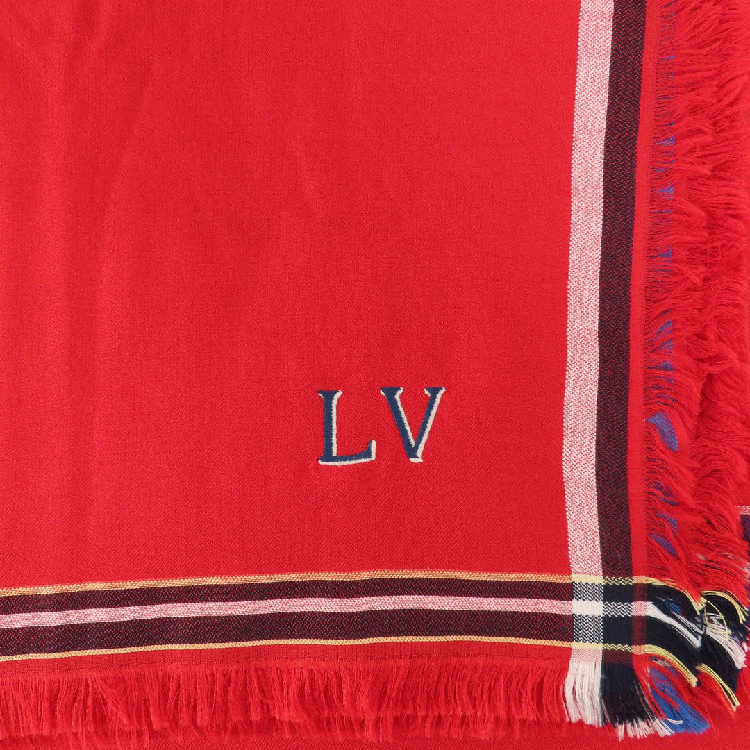 LOUIS VUITTON Stall MP1703 Wool, Silk Red logo Women Used Authentic