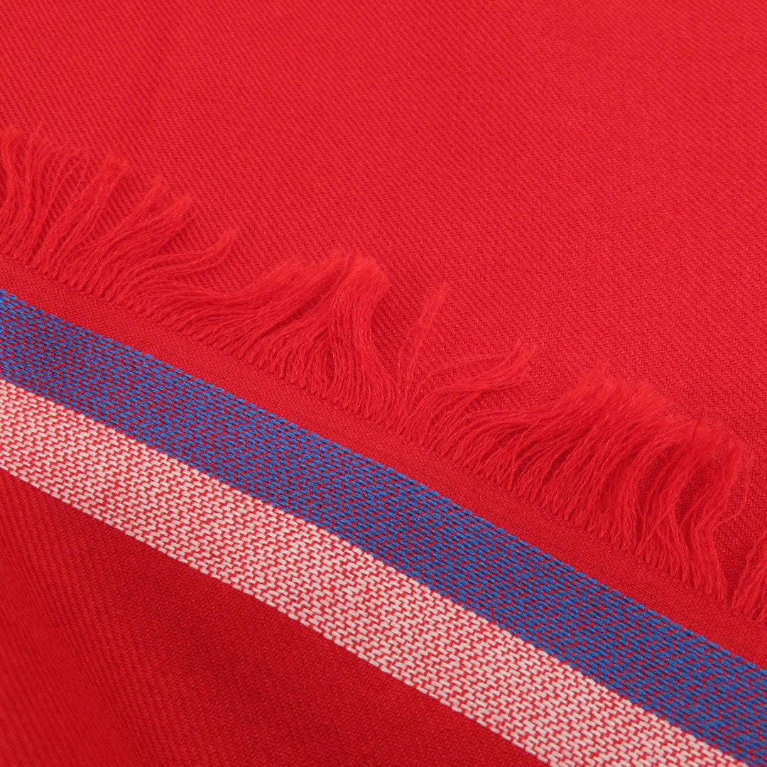 LOUIS VUITTON Stall MP1703 Wool, Silk Red logo Women Used Authentic