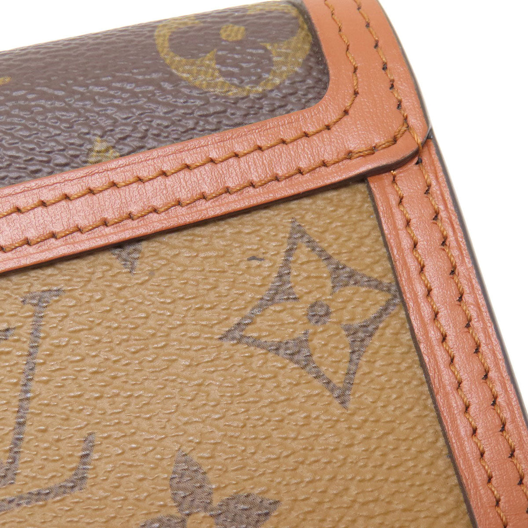 LOUIS VUITTON Bifold Wallet M68725 Monogram reverse Brown Portefeuille Daufine Compact