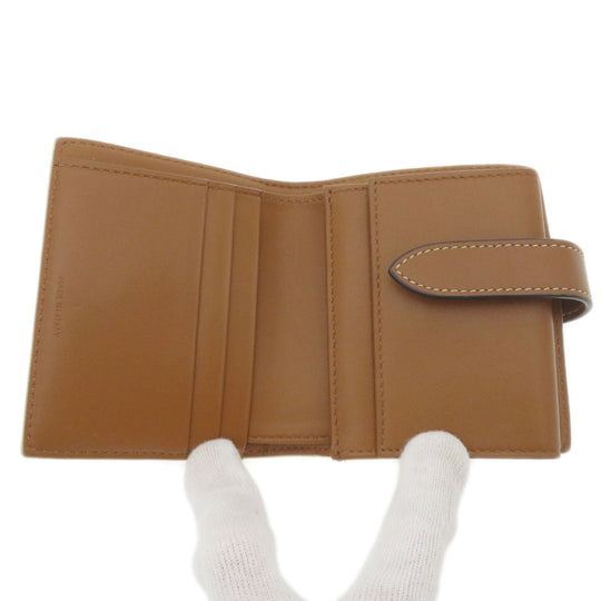 CELINE Bifold Wallet leather white Macadam Women Used Authentic