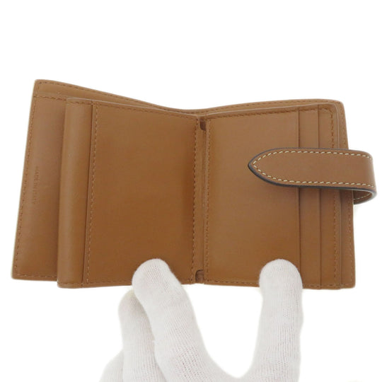 CELINE Bifold Wallet leather white Macadam Women Used Authentic