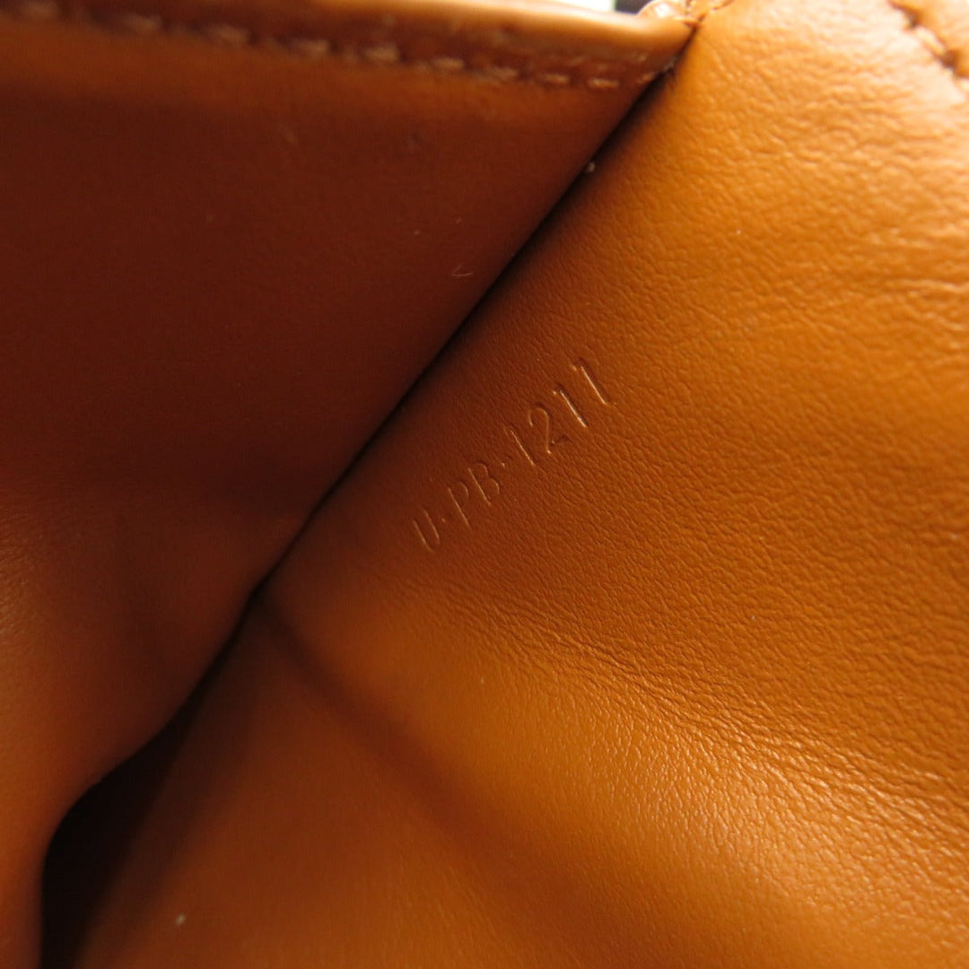 CELINE Bifold Wallet leather white Macadam Women Used Authentic