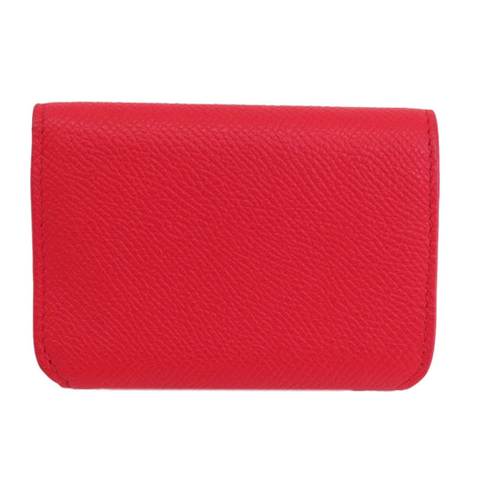 BALENCIAGA Bifold Wallet 601387 leather Red BB logo compact wallet Women Used Authentic