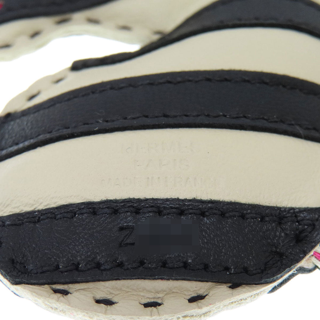 HERMES key ring Anemiro white Gee Gee Savannah Bag Charm Women Used Authentic