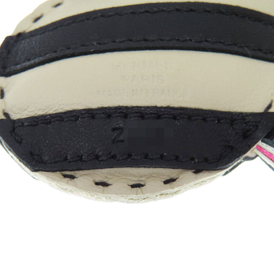 HERMES key ring Anemiro white Gee Gee Savannah Bag Charm Women Used Authentic