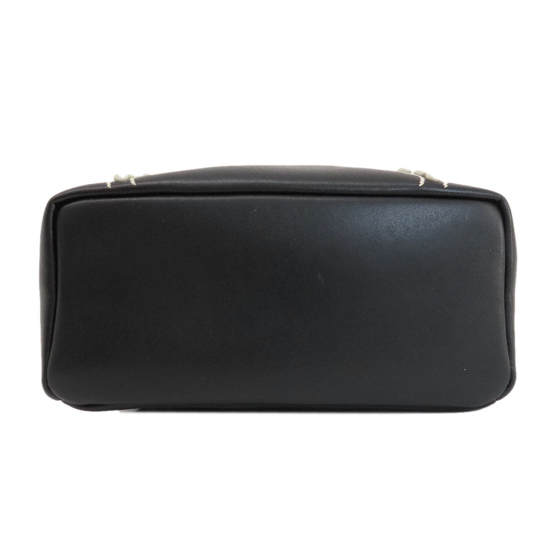 FENDI Backpack Calfskin black Ribbon motif fake pearl