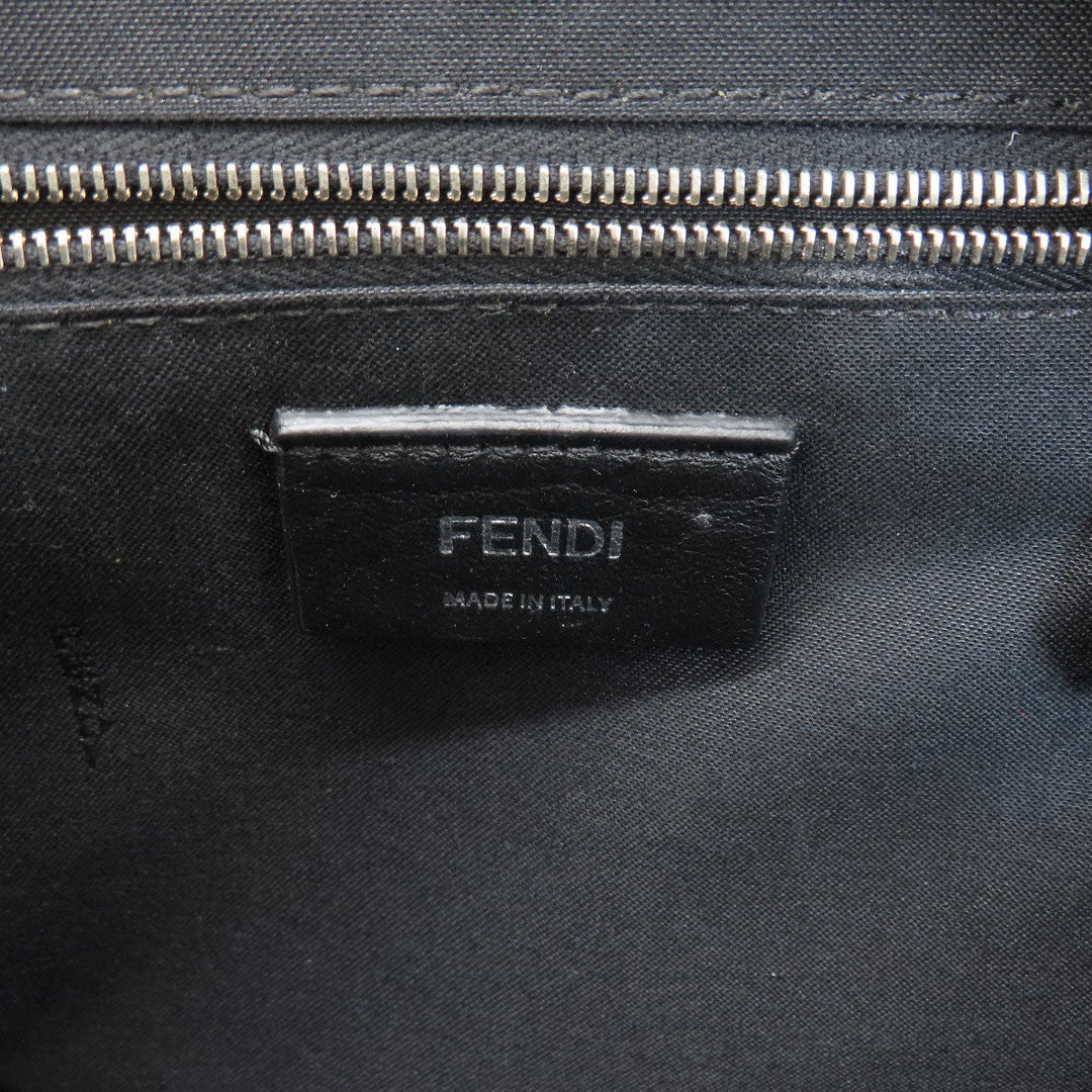 FENDI Backpack Calfskin black Ribbon motif fake pearl