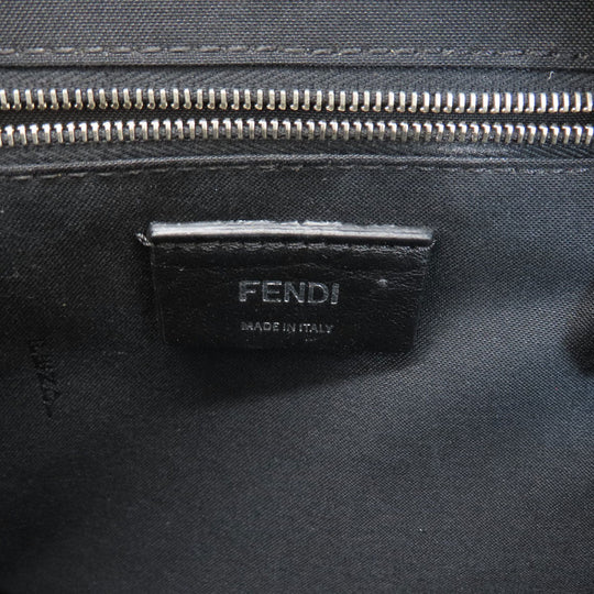 FENDI Backpack Calfskin black Ribbon motif fake pearl