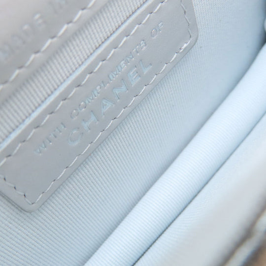 CHANEL Shoulder Bag lambskin Silver Mini ChainShoulder Star Motif Matelasse SilverMetal Women Used Authentic