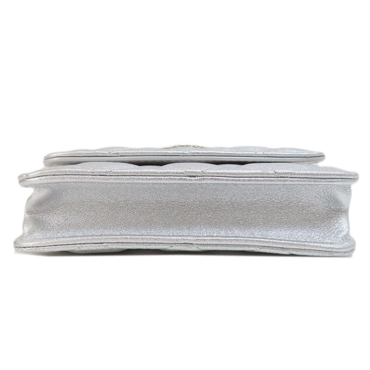 CHANEL Shoulder Bag lambskin Silver Mini ChainShoulder Star Motif Matelasse SilverMetal Women Used Authentic