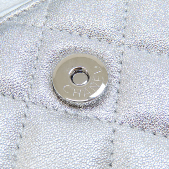 CHANEL Shoulder Bag lambskin Silver Mini ChainShoulder Star Motif Matelasse SilverMetal Women Used Authentic