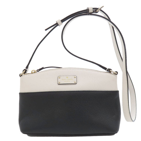 Kate Spade Shoulder Bag leather black logo Women Used Authentic
