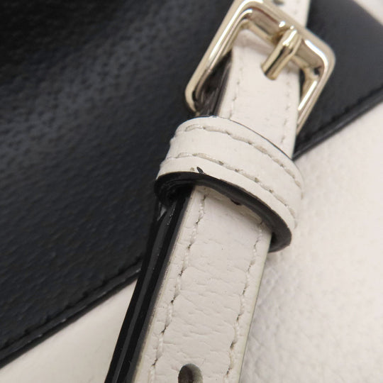 Kate Spade Shoulder Bag leather black logo Women Used Authentic