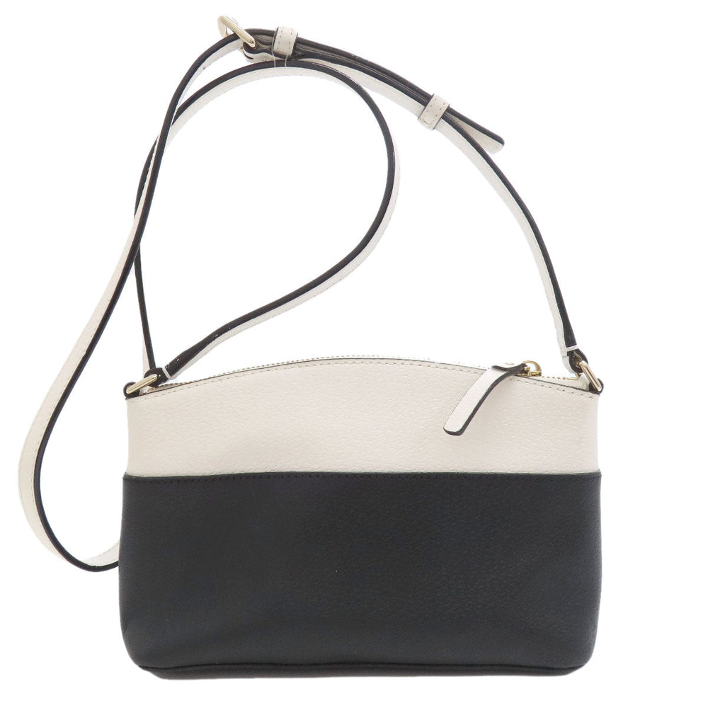 Kate Spade Shoulder Bag leather black logo Women Used Authentic