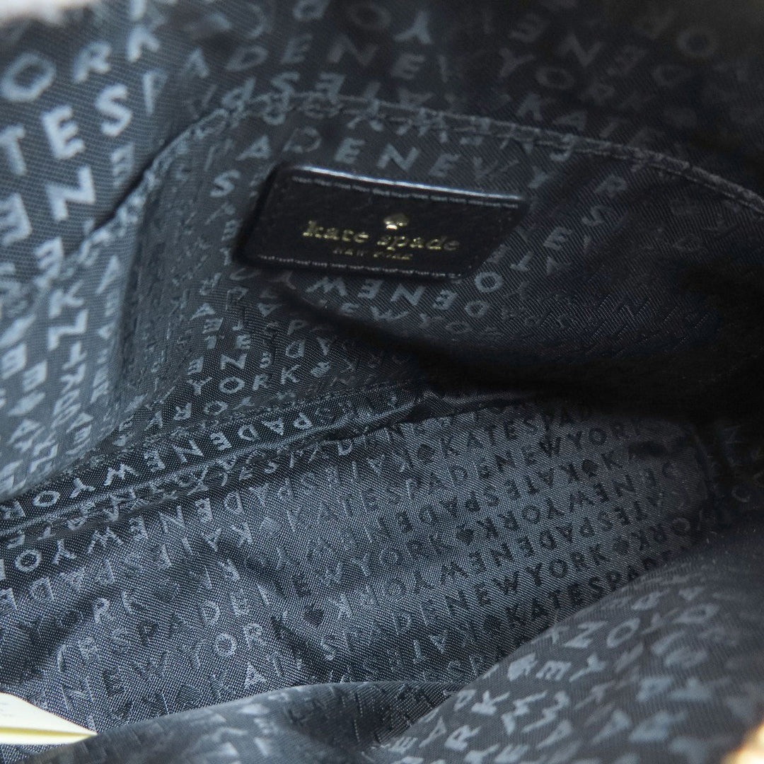 Kate Spade Shoulder Bag leather black logo Women Used Authentic