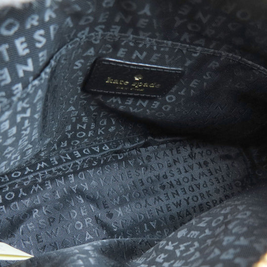 Kate Spade Shoulder Bag leather black logo Women Used Authentic