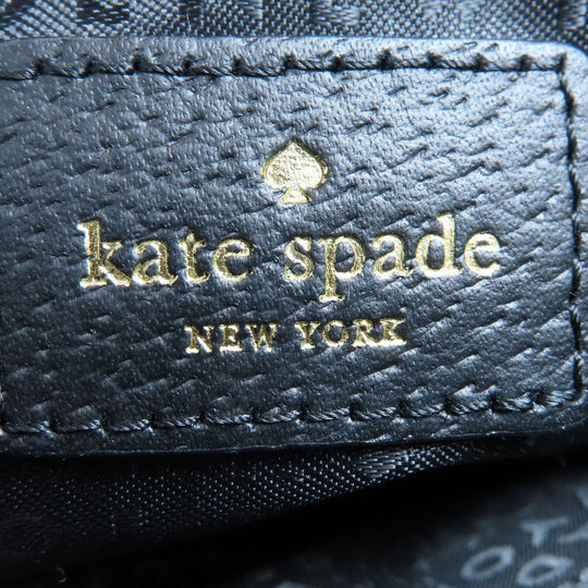 Kate Spade Shoulder Bag leather black logo Women Used Authentic