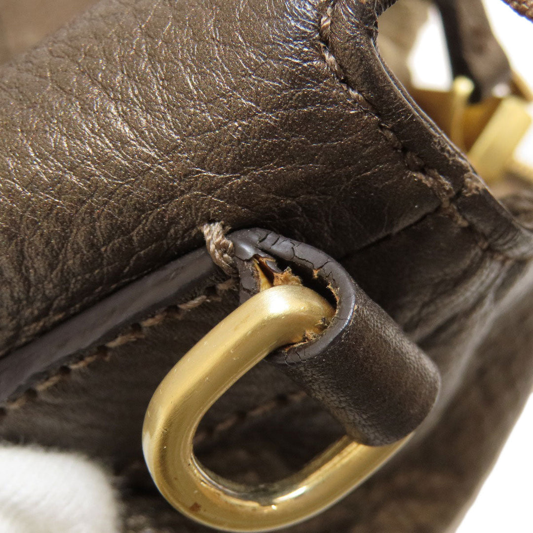 COLE HAAN Tote Bag leather bronze 2WAY Women Used Authentic