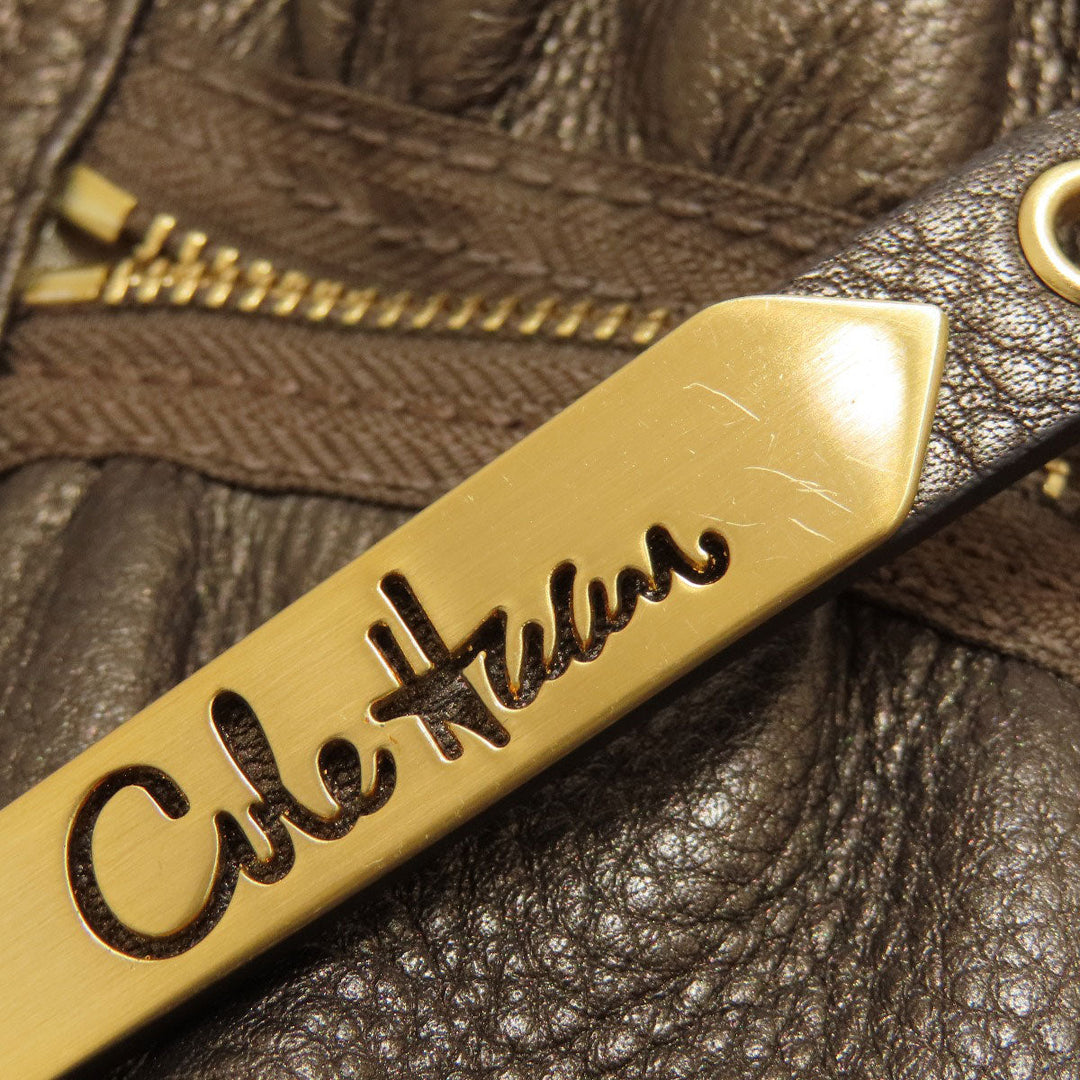 COLE HAAN Tote Bag leather bronze 2WAY Women Used Authentic