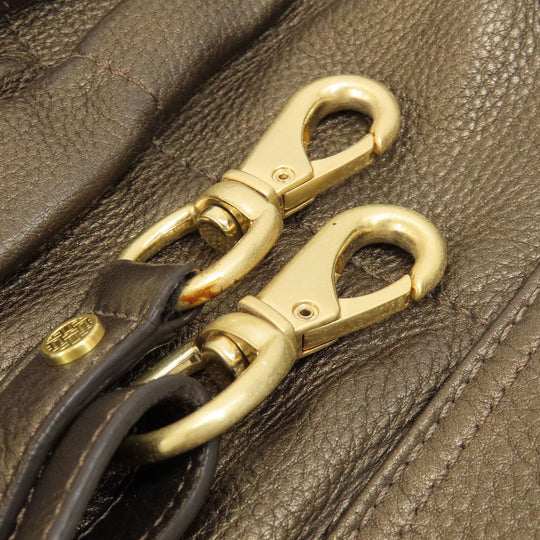 COLE HAAN Tote Bag leather bronze 2WAY Women Used Authentic