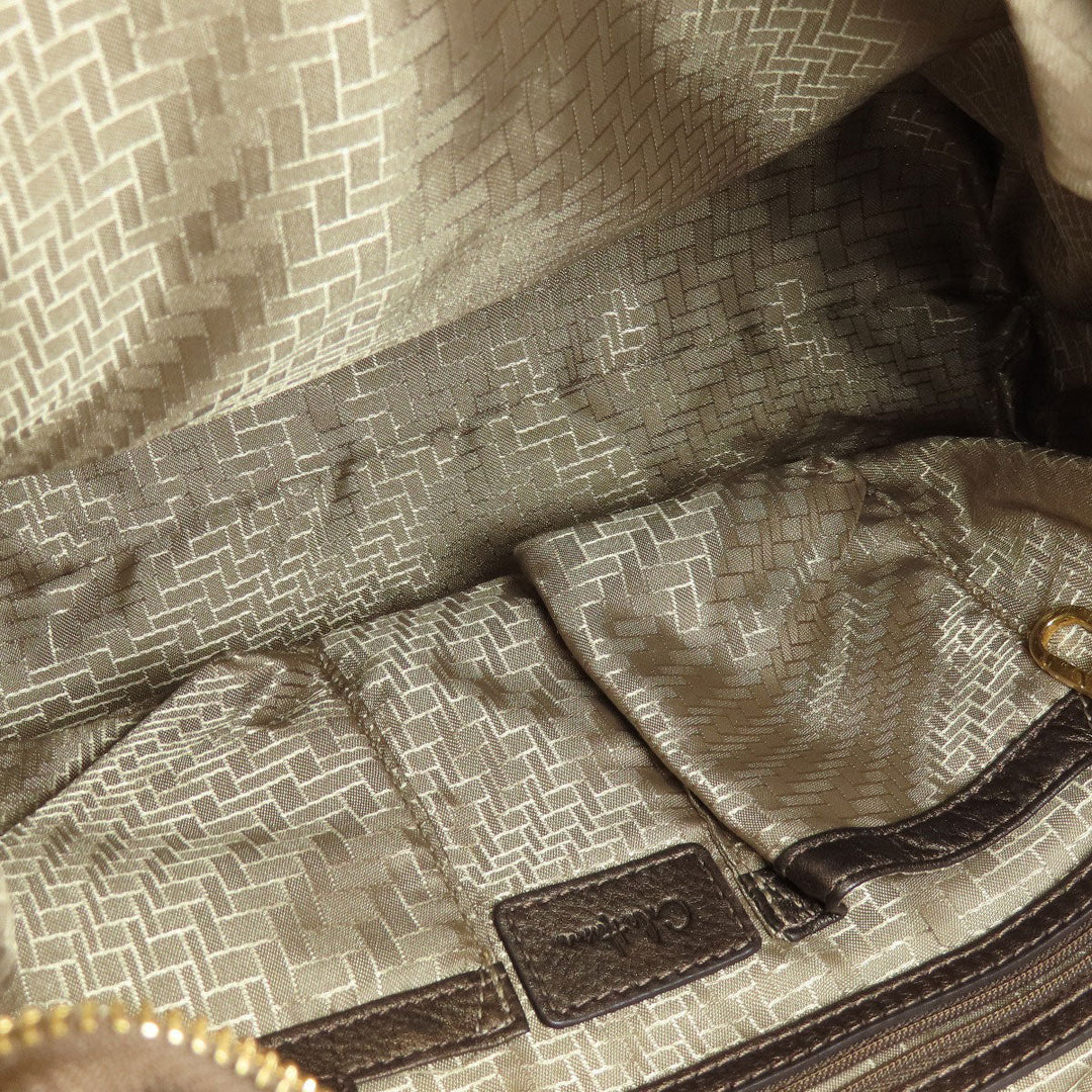 COLE HAAN Tote Bag leather bronze 2WAY Women Used Authentic