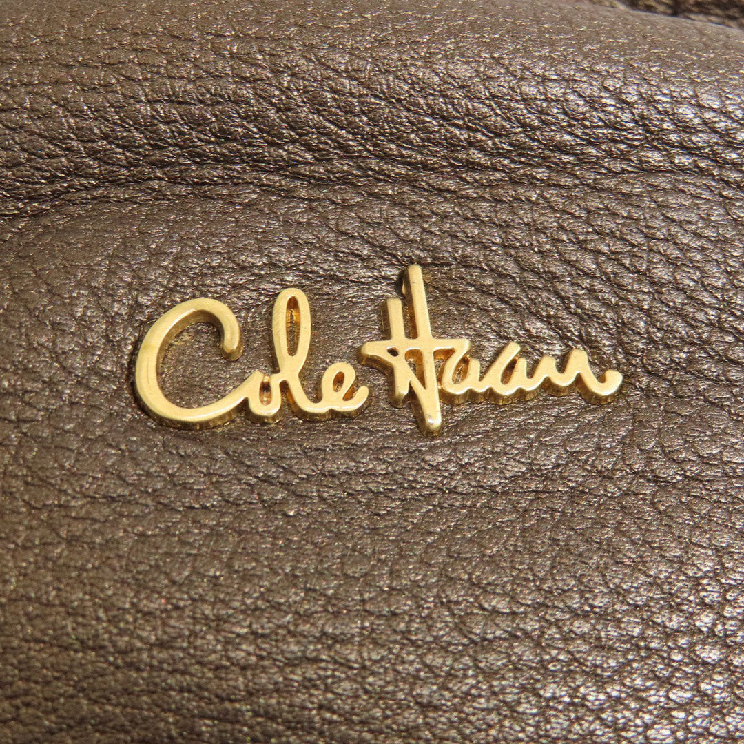 COLE HAAN Tote Bag leather bronze 2WAY Women Used Authentic