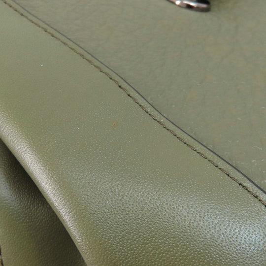 COACH Tote Bag F35359 leather green logoMetal Women Used Authentic