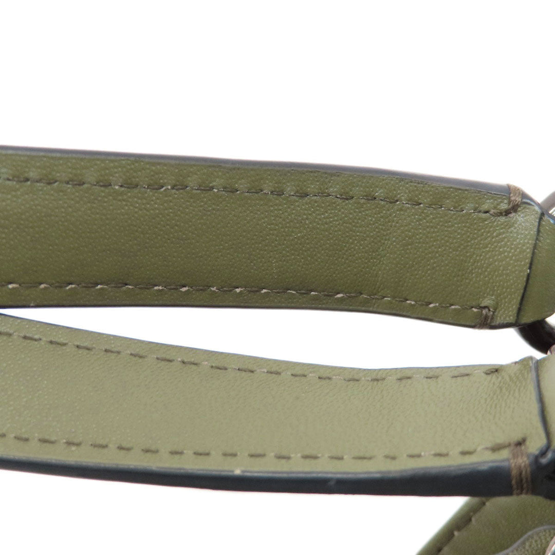 COACH Tote Bag F35359 leather green logoMetal Women Used Authentic