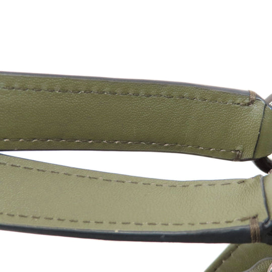 COACH Tote Bag F35359 leather green logoMetal Women Used Authentic