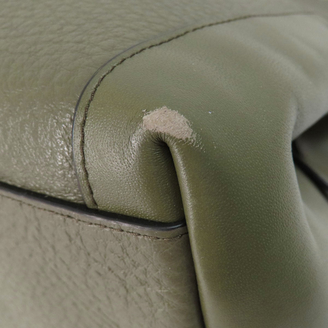 COACH Tote Bag F35359 leather green logoMetal Women Used Authentic