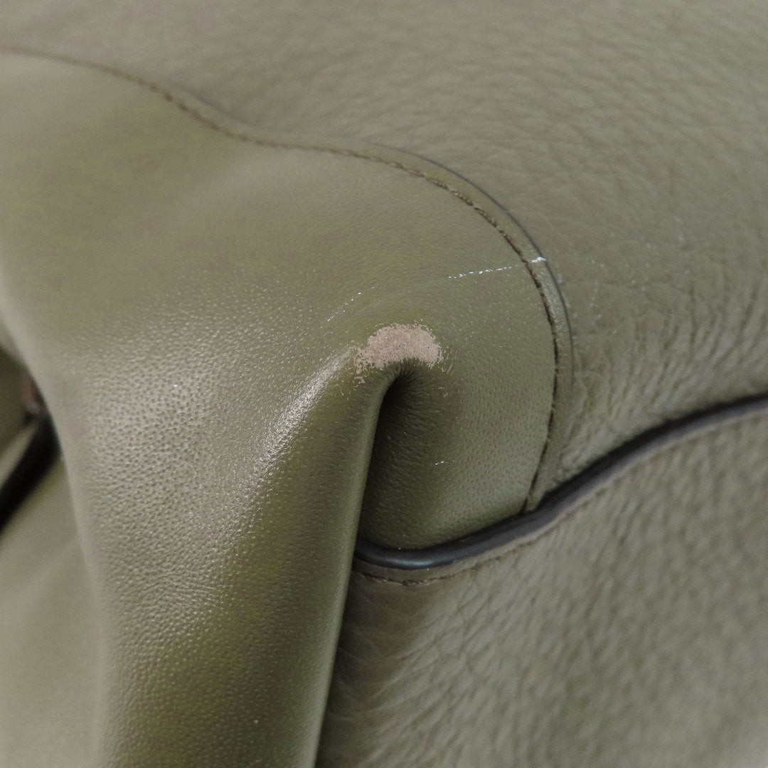 COACH Tote Bag F35359 leather green logoMetal Women Used Authentic