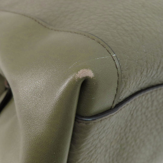 COACH Tote Bag F35359 leather green logoMetal Women Used Authentic