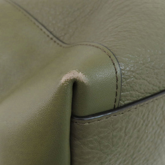 COACH Tote Bag F35359 leather green logoMetal Women Used Authentic