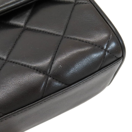 CHANEL Shoulder Bag lambskin black Matrasse COCO Mark